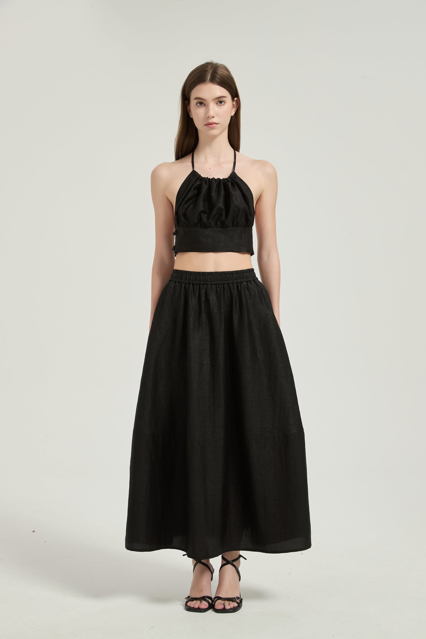 The Tortoiseshell Crackle · Xiangyunsha Silk Halter Top