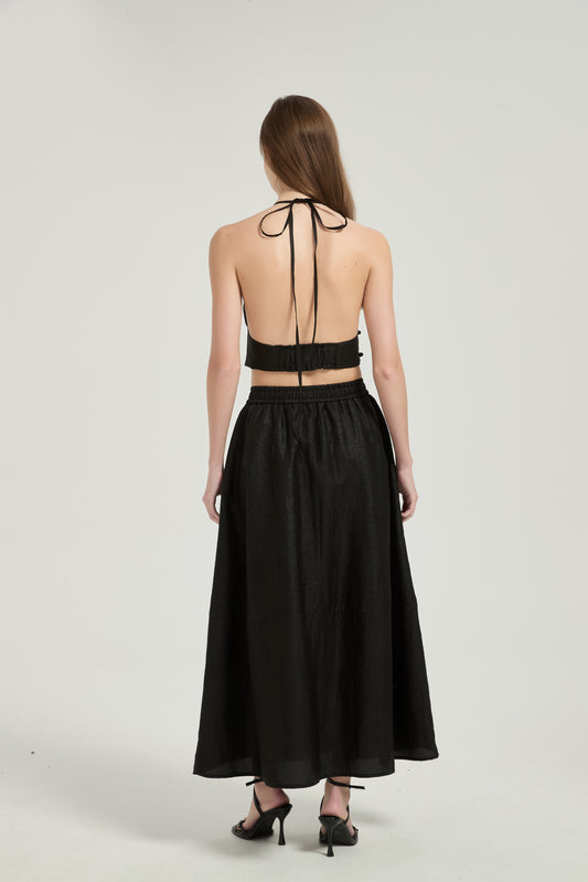 The Tortoiseshell Crackle · Xiangyunsha Silk Halter Top